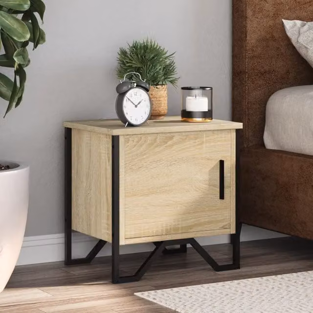 Berkfield Home Set of 2 Sonoma Oak Bedside Cabinets in Brown, W/D/H: 40 x 30 x 40 cm – 1