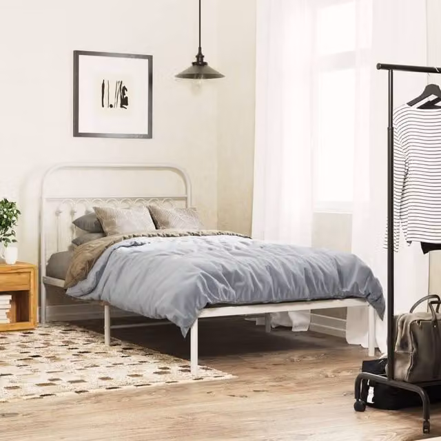 Berkfield Home Metal Headboard in White – 1