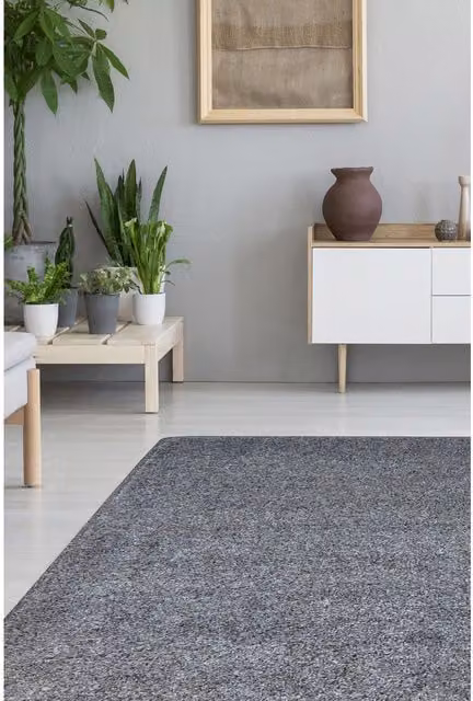Relay Classic Rectangular Area Rug in Grey and Black, W: 100 cm, L: 150 cm