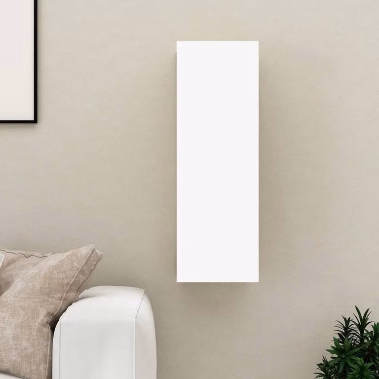 Berkfield Home White Minimalist TV Cabinet in Engineered Wood W/D/H: 30.5 x 30.0 x 90.0 cm