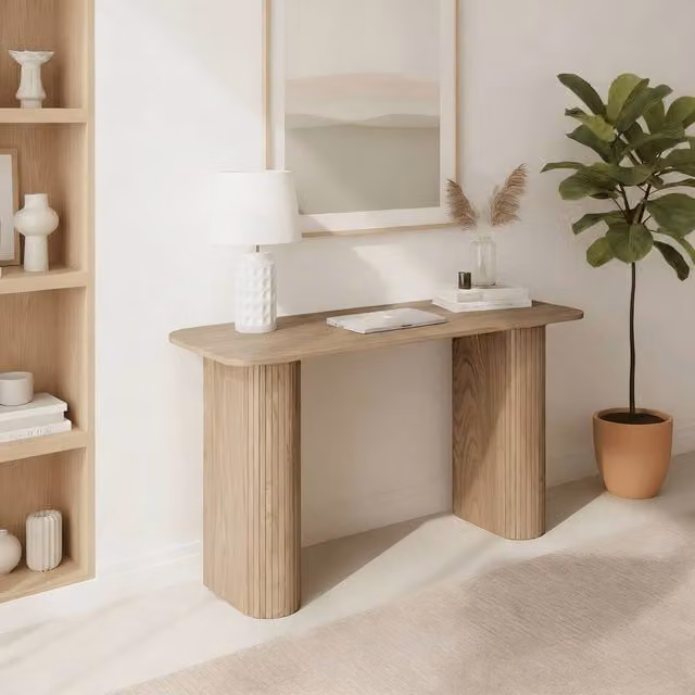Home Source Monroe Modern Computer Office Desk in Brown W/D/H: 119 x 50 x 73.5 cm