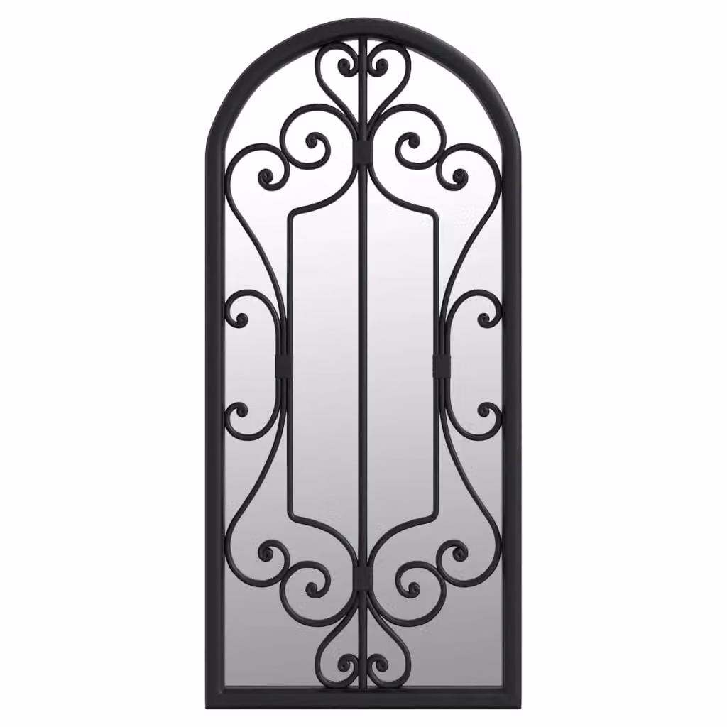 Berkfield Home Antique Black Rectangular Metal Wall Mirror, W: 100 cm, H: 45 cm – 2