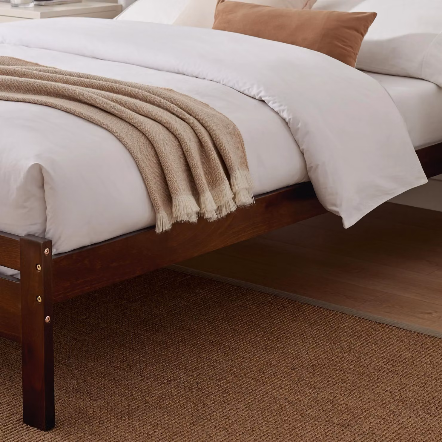 FurnitureboxUK Declan Single Bed Frame in Brown Lacquered Solid Pine – 3
