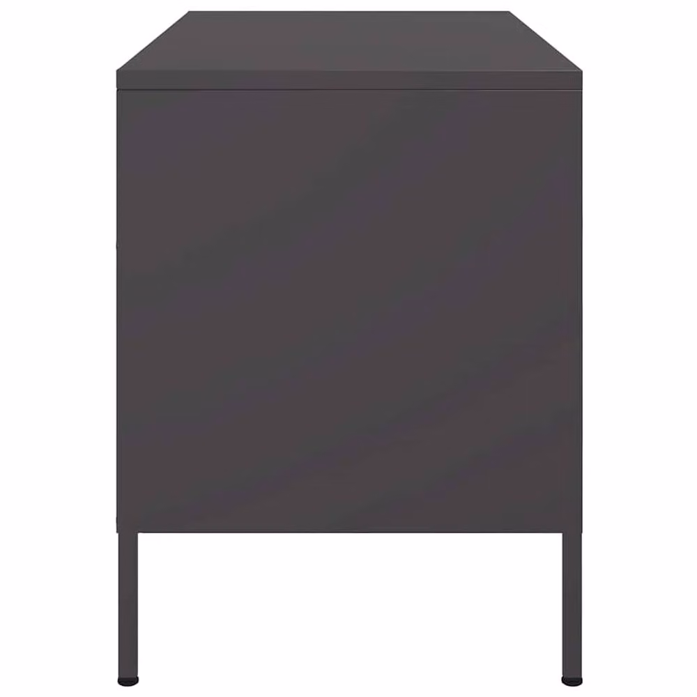 Berkfield Home TV Cabinet in Black Metal, W: 68 cm, D: 39 cm, H: 50.5 cm – 5