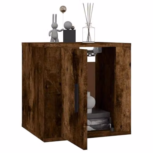 vidaXL Modern Wall Mounted TV Cabinet in Smoked Oak, W/D/H: 40 x 34.5 x 40 cm – 4