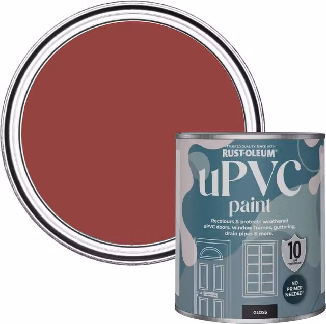 Rust-Oleum Gloss Finish UPVC Paint in Red, 0.75 l