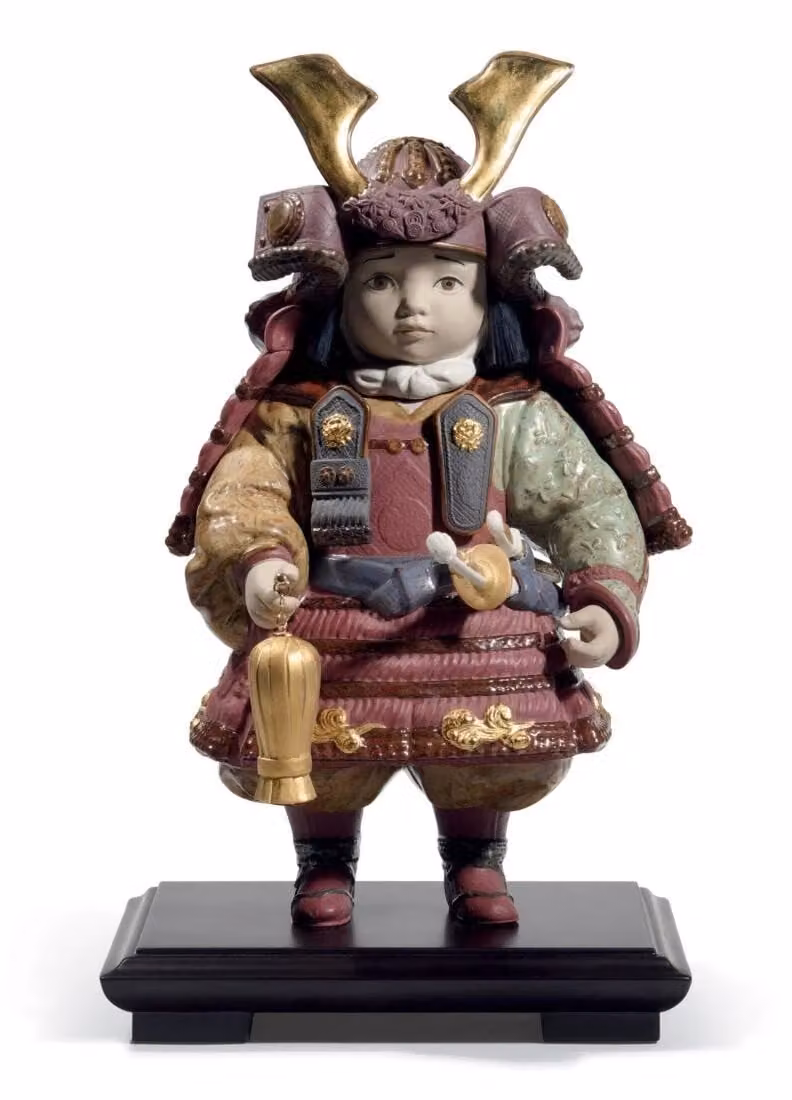 Lladró Warrior Boy Limited Edition Porcelain Figurine in Gold and Multicolour