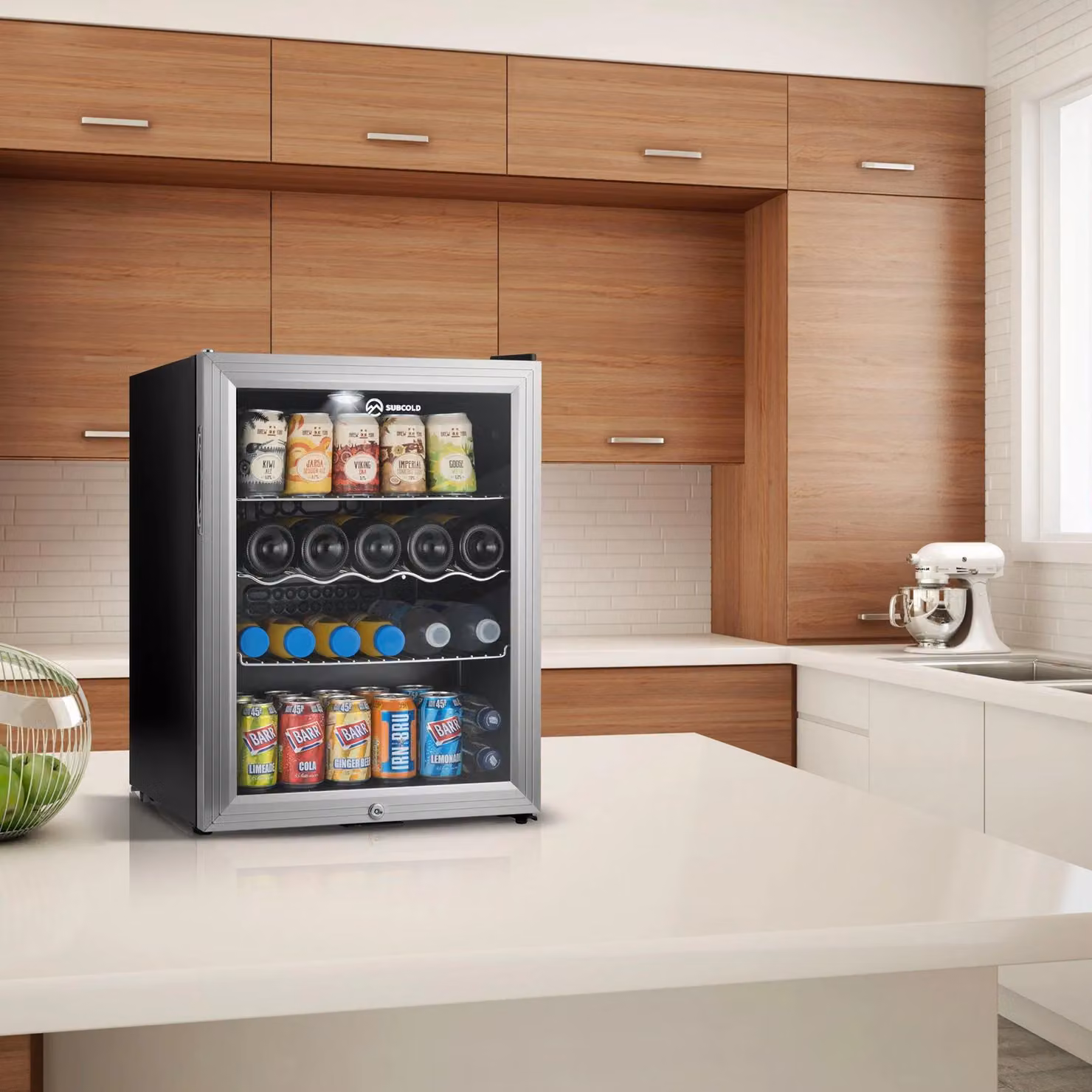 Subcold Super 65 LED Beer Fridge in Silver with Compressor and Lockable Glass Door – 2