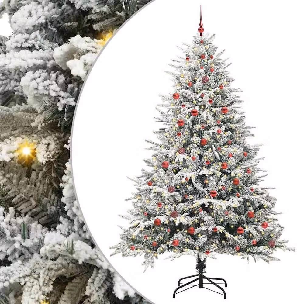 Berkfield Home Artificial Pre-lit Christmas Tree with Ball Set, Green, Height: 240 cm – 2