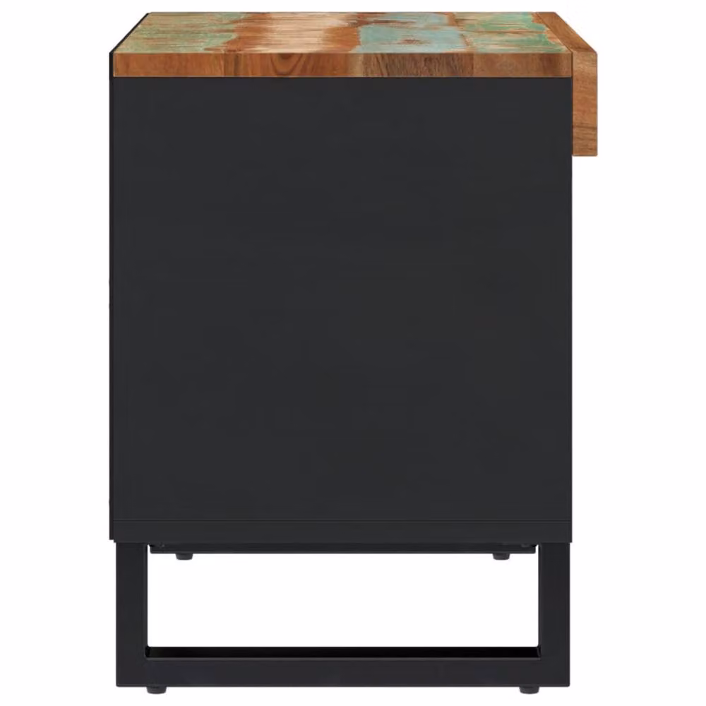 Berkfield Home Industrial TV Cabinet in Multicolour Reclaimed Wood and Metal, W: 85 cm, D: 33 cm, H: 43.5 cm – 3