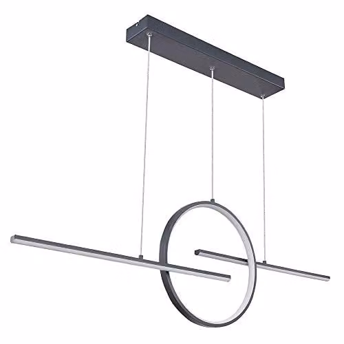 Globo Lighting Barral LED Pendant Light in Grey, Dimmable with Remote Control – 1