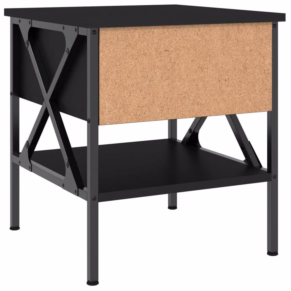 Berkfield Home Black Bedside Table W/D/H: 40 x 42 x 45 cm – 5