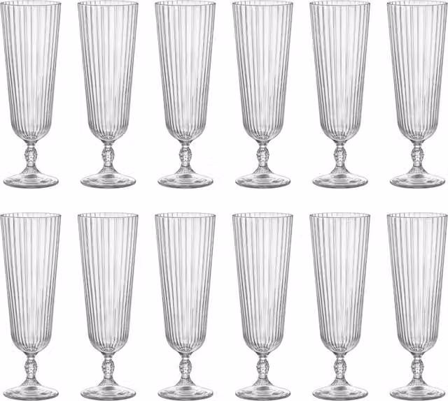 Bormioli Rocco America 20s Sling Cocktail Glasses, Clear, Pack of 12, 400ml per glass