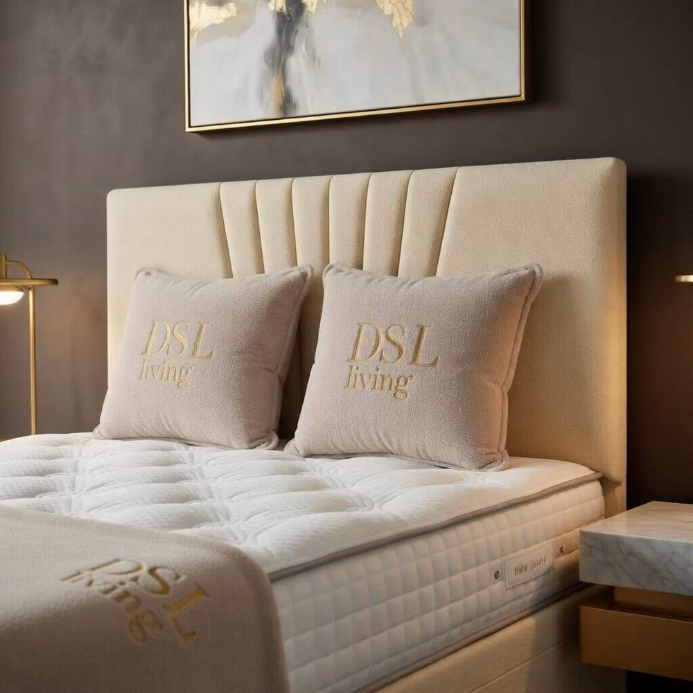 DS Living Vesper Cream Velvet Upholstered Ottoman Bed W/D/H: 180 x 200 cm – 2
