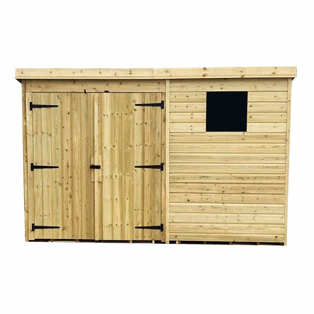 Marlborough Brown Pressure Treated Pent Garden Shed with Double Doors – 2