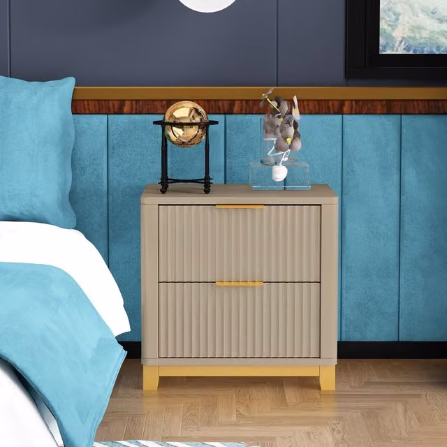 Cabinet Bits Molino 2 Drawer Bedside Table in Clay Brown
