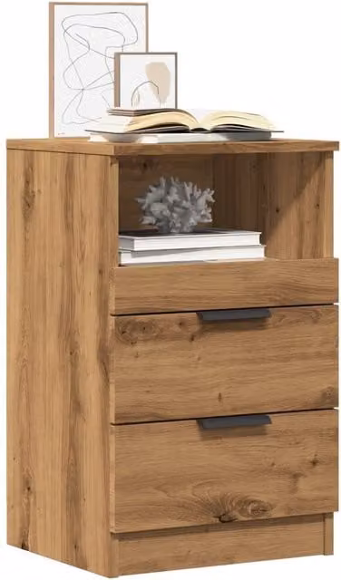 Berkfield Home Artisan Oak Bedside Cabinets, 2 Piece Set in Brown, W/D/H: 40 x 36 x 65 cm – 1