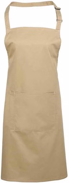 Premier Pocket Bib Apron in Beige – 1