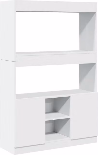 Berkfield Home White Highboard in Engineered Wood, W/D/H: 92 x 33 x 140 cm