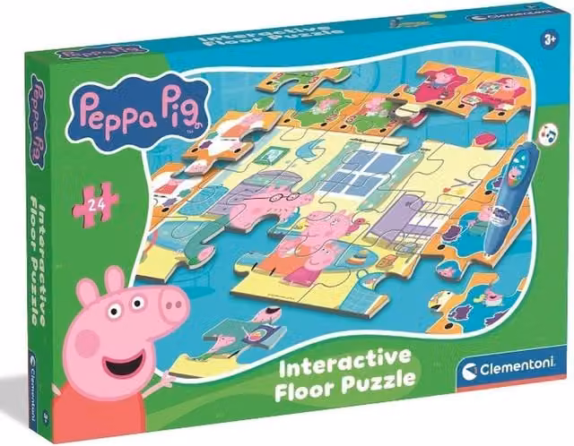 Clementoni Peppa Pig 24 Piece Floor Puzzle in Pink and Multicolour