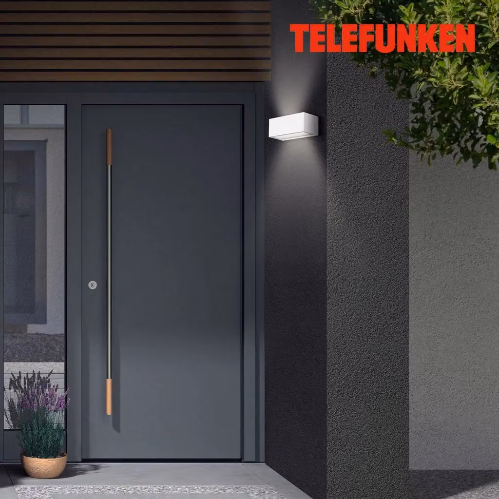 TELEFUNKEN White 12W LED Modern Outdoor Wall Light for Garden – 2