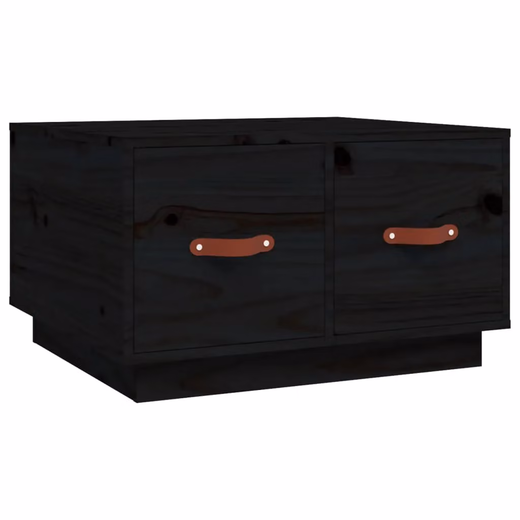 Berkfield Home Black Rustic Solid Pine Coffee Table W/D/H: 60 x 53 x 35 cm – 2
