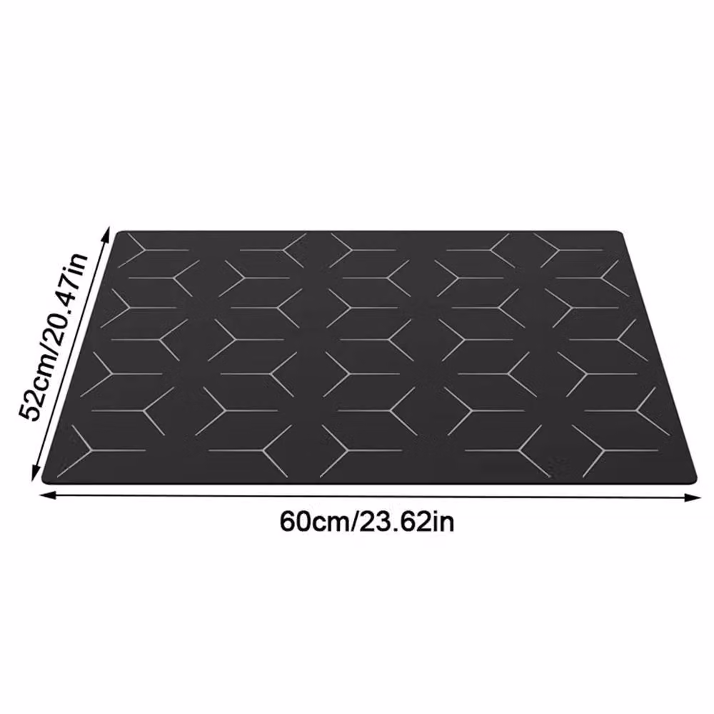 VOGREX Heat Resistant Electric Hob Protector Mat in Black, W: 60 cm, D: 52 cm – 2