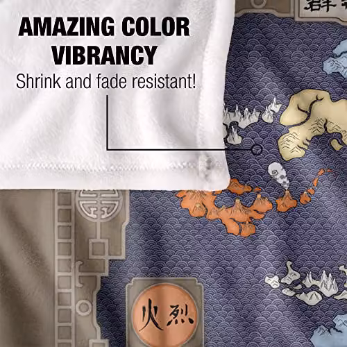 LOGOVISION Avatar The Last Airbender Map Super Soft Microfibre Fleece Throw Blanket, Multicolour, W/D/H: 152 x 127 cm – 3