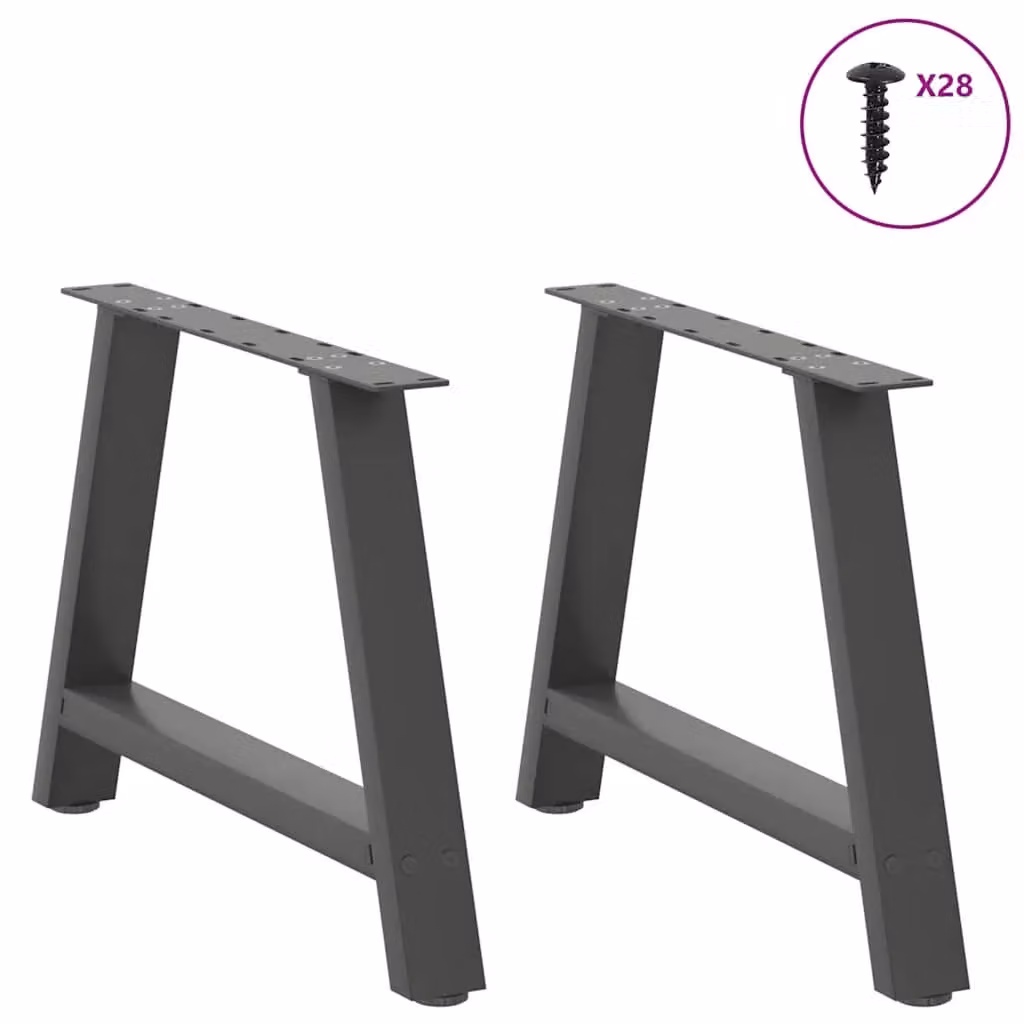 Berkfield Home A-Shaped Coffee Table Legs, 2 Pieces, Anthracite Black Steel, H: 70 cm – 2