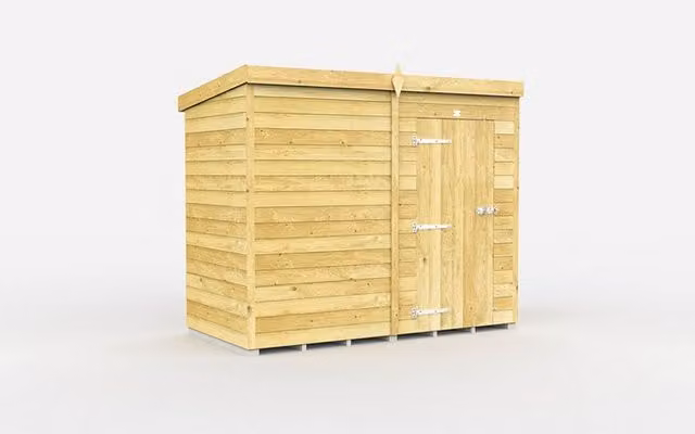 Buttercup Farm Brown Pent Shed with Single Door and No Windows, L243 x W118 x H201 cm – 1