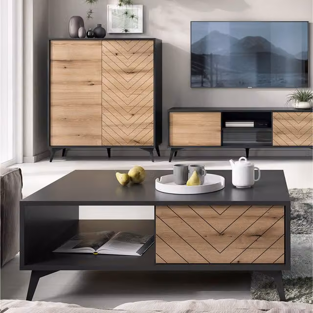 Abakus Direct Scandinavian Square Black Oak Coffee Table