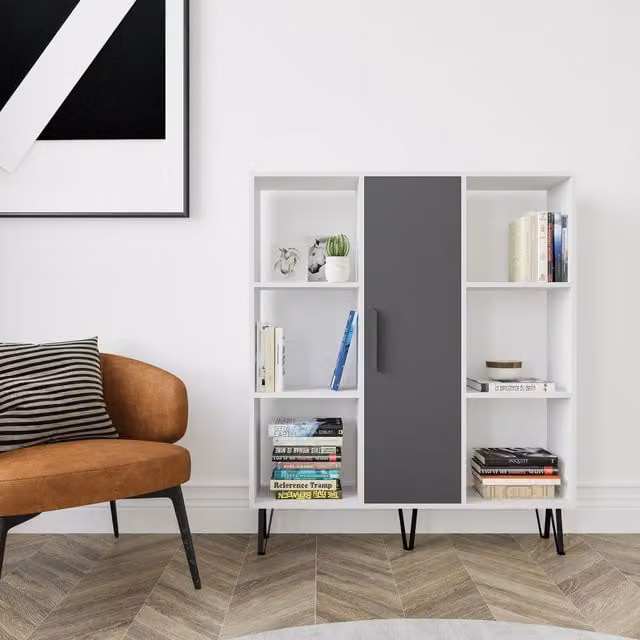 Decorotika Peoria Modern White MDF Bookcase