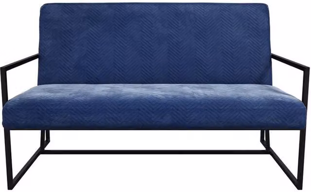 Lemon Pavilion Furniture Chance Sofa in Oxford Blue Velvet with Metal Frame, W/D/H: 132.5 x 83.0 x 78.0 cm