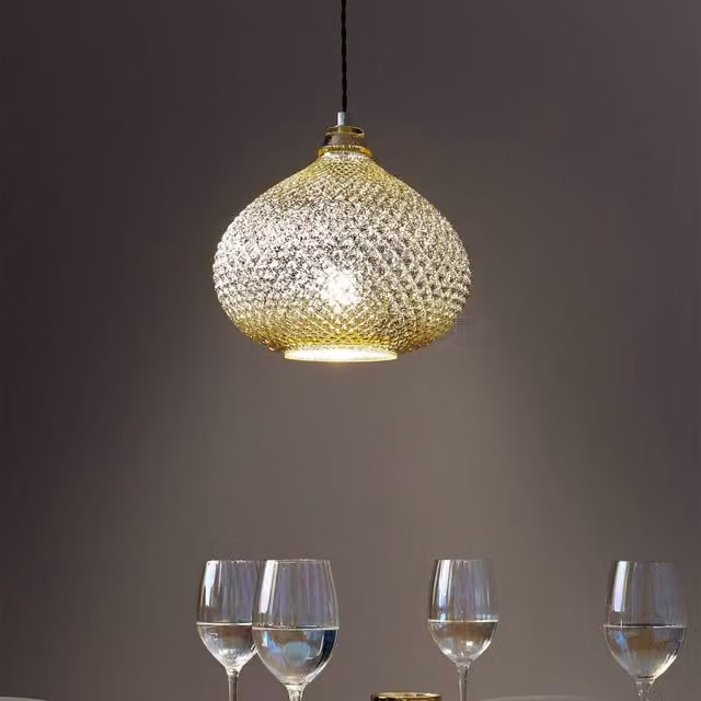 Wyld and Coco Gold Carved Glass Pendant Light E27 – 1
