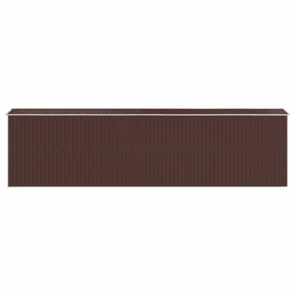 Berkfield Home Garden Shed in Dark Brown, Galvanised Steel with Gable Roof and Sliding Doors, W/D/H: 192 x 772 x 223 cm – 4