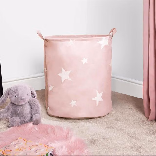 OHS Star Laundry Bag with Handles in Pink