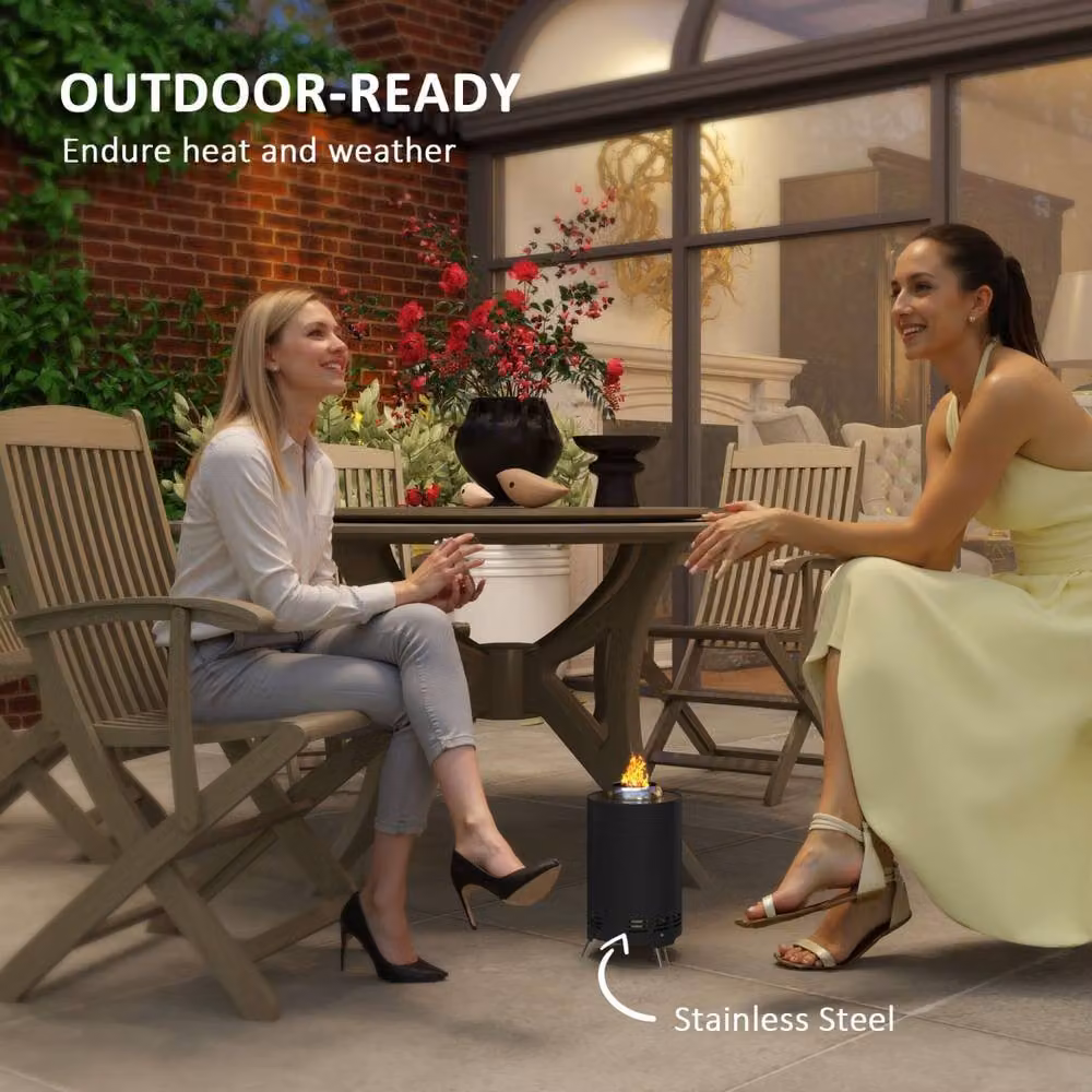 Wyld Haus Balatti Small Black Stainless Steel Tabletop Smokeless Fire Pit – 6