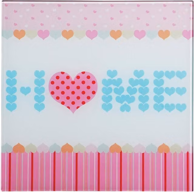 Orsina Abstract Typography Graphic Wall Art in Multicolour Acrylic and Glass