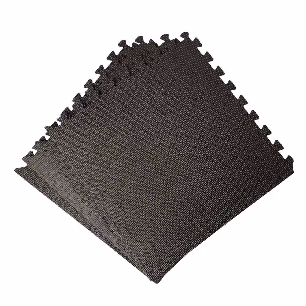 NESTLUNE 8-Piece EVA Foam Gym Floor Mats, Black, 60 x 60 cm Each – 2
