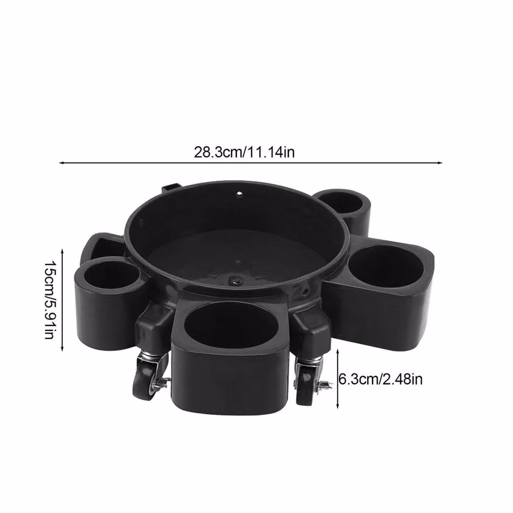 VOGREX Black Heavy Duty Wheeled Mobile Bucket Dolly Cart – 2