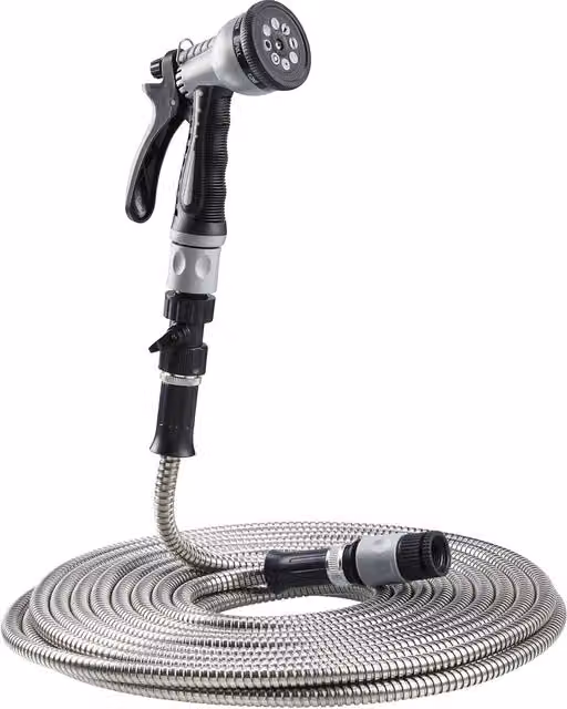 Easy Hose Stainless Steel Garden Hose in Silver, Length: 15.24 m