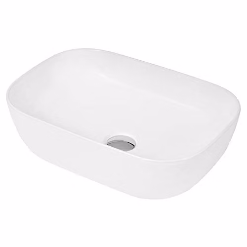 Hudson Reed NBV158 White Ceramic Rectangular Countertop Vessel Sink, W/D/H: 45.5 x 32.5 x 13.5 cm