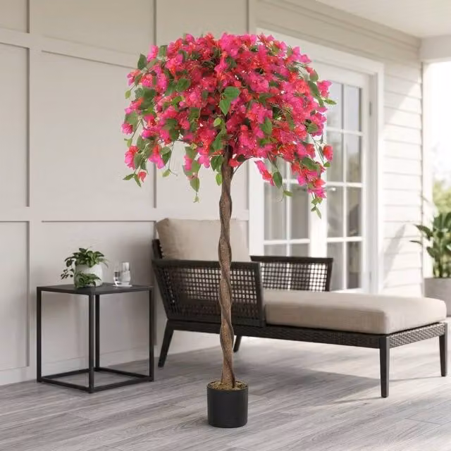 STILVORA Set of 2 Multicolour and Pink Artificial Potted Plants for Tabletop – 1