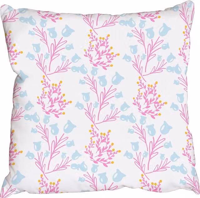 Benjamin Tate Design LTD Wild Summer Flower Square Cushion, Pink, W/D/H: 60 x 60 x 1 cm