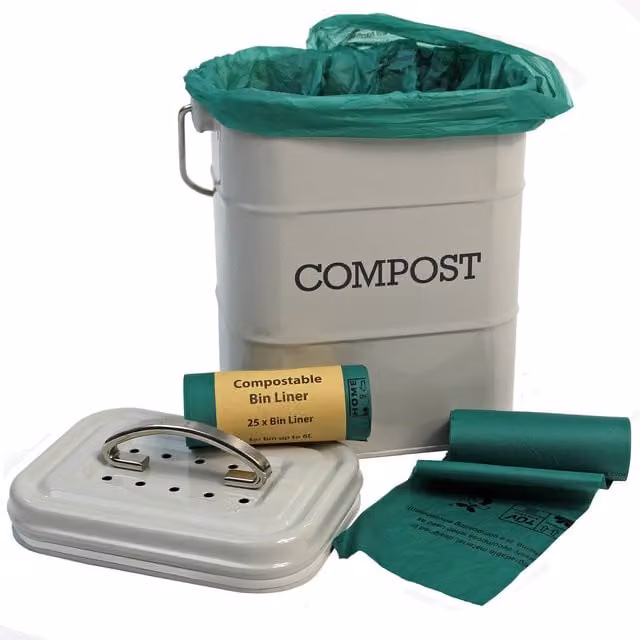 Actiasgear Green Compostable Kitchen Food Waste Caddy Bin Liners, 5-6L, 200 Pack