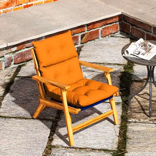 Outsunny Orange Tufted Adirondack Chair Cushion with UV-Resistant Quilted Polyester Fabric and Foam Padding – 5