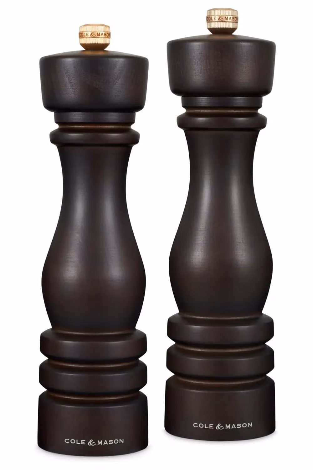 Cole & Mason London Chocolate Wood Salt and Pepper Mill Set in Black, Height: 22 cm – 3