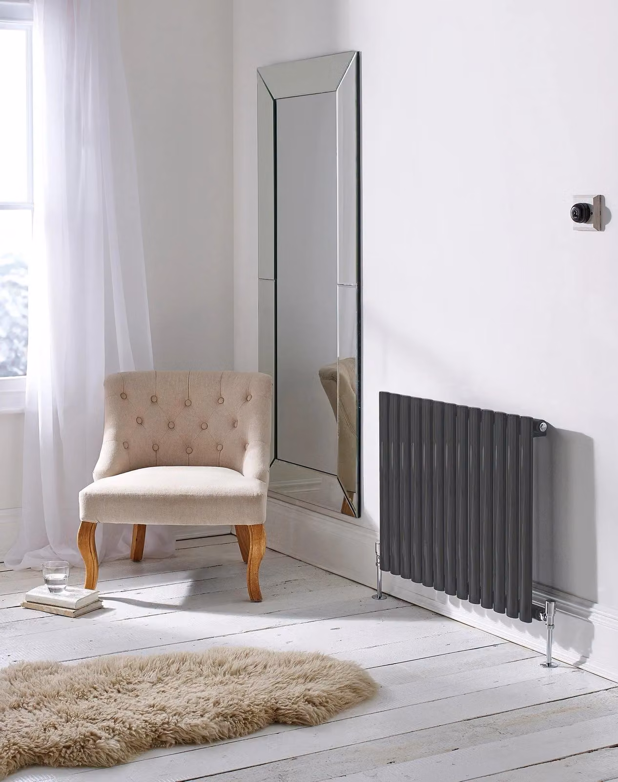 Clifton Anthracite Horizontal Double Panel Radiator, H 60 cm x W 96 cm – 2