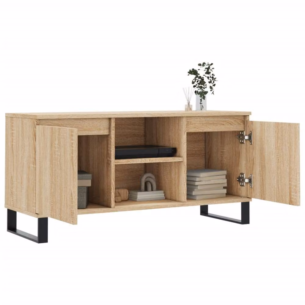 Berkfield Home Sonoma Oak TV Cabinet in Light Brown, W/D/H: 104 x 35 x 50 cm – 3