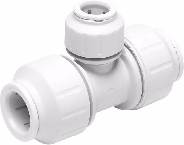 John Guest Speedfit Reducing Tee Connector, White, Pack of 2